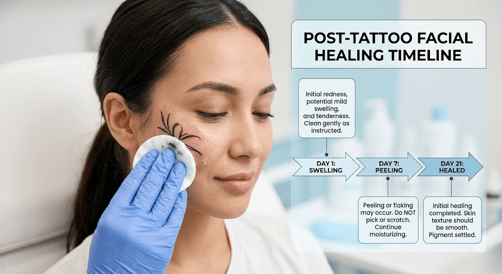 Aftercare and Healing Process of face tattoos