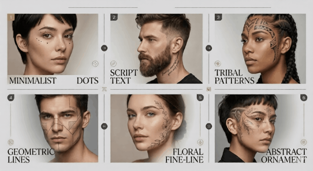 Popular Face Tattoos Styles Grid