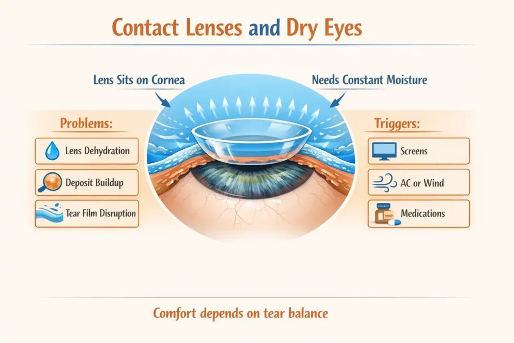 How Contact Lenses and Dry Eyes Interact