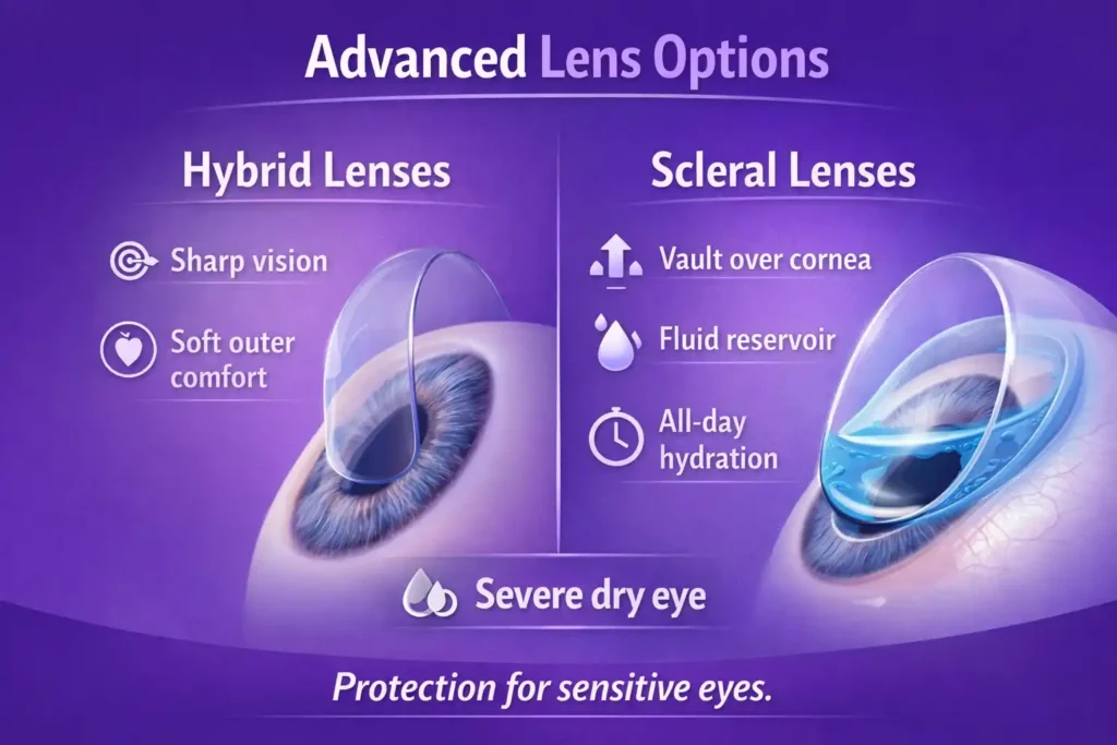 Hybrid and Scleral Lenses for Severe Dry Eyes