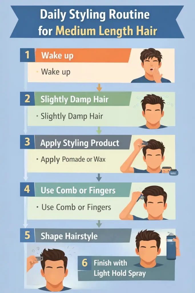Styling routine for medium hair