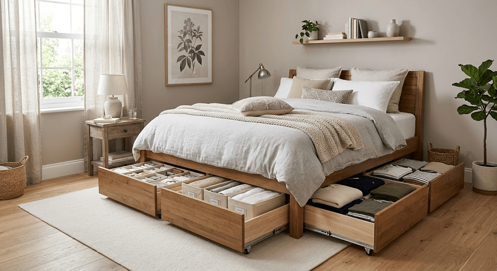 Under-Bed Storage Hacks for small rooms