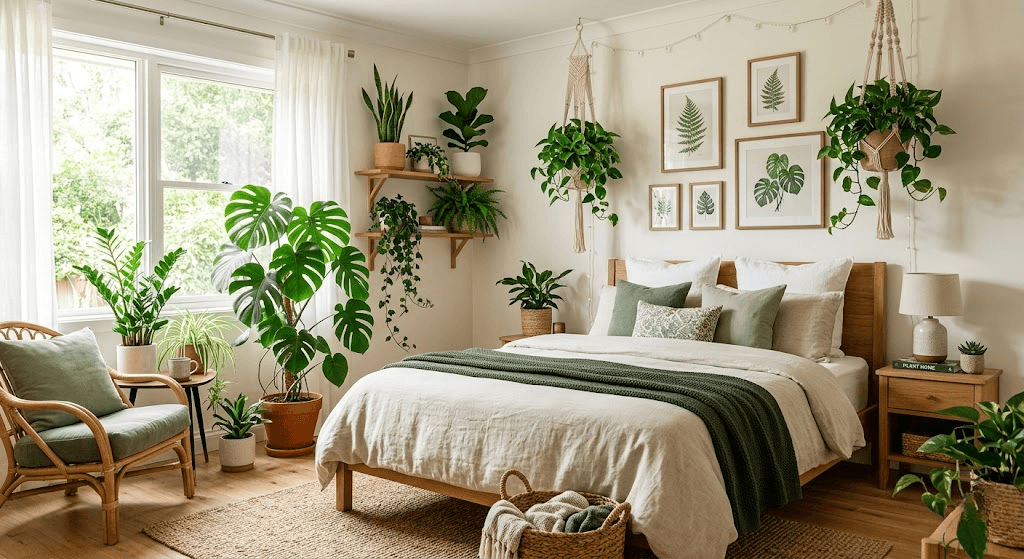 bedroom makeover ideas using plants