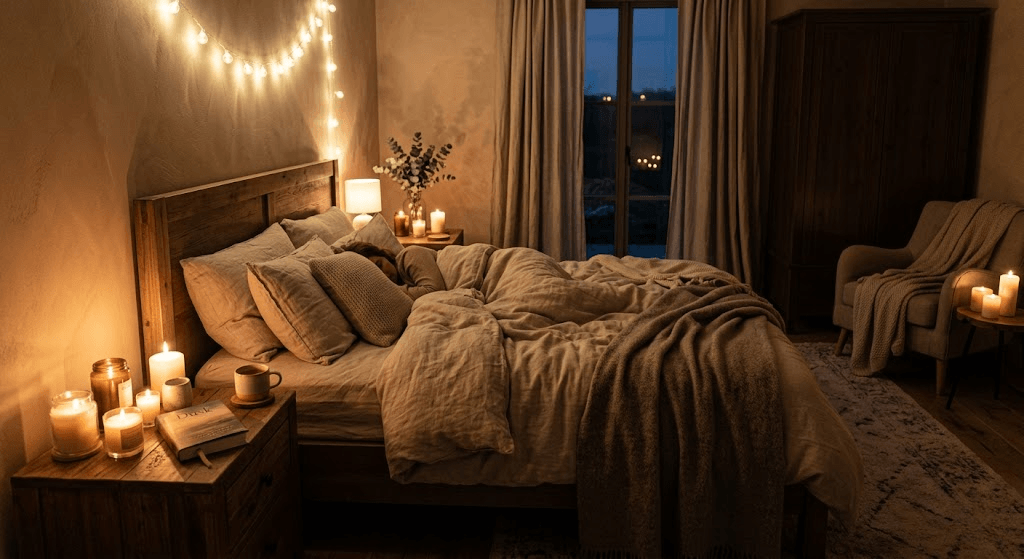 diy lighting ideas with candles to make room feel cozy