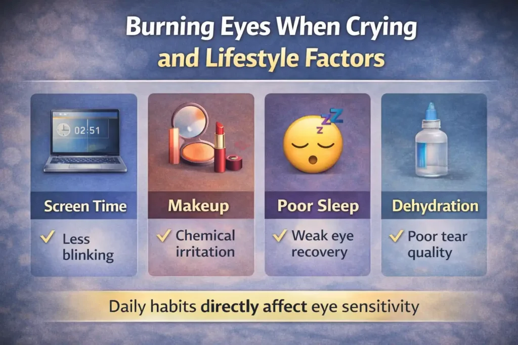 Burning Eyes When Crying and Lifestyle Factors