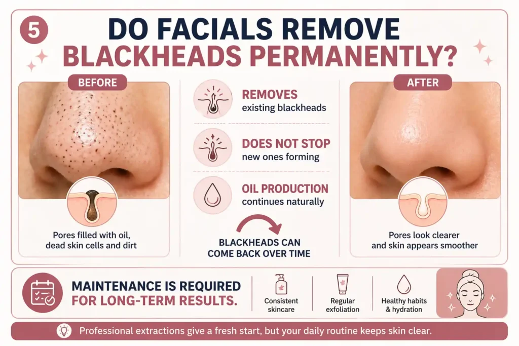 Do facials remove blackheads permanently