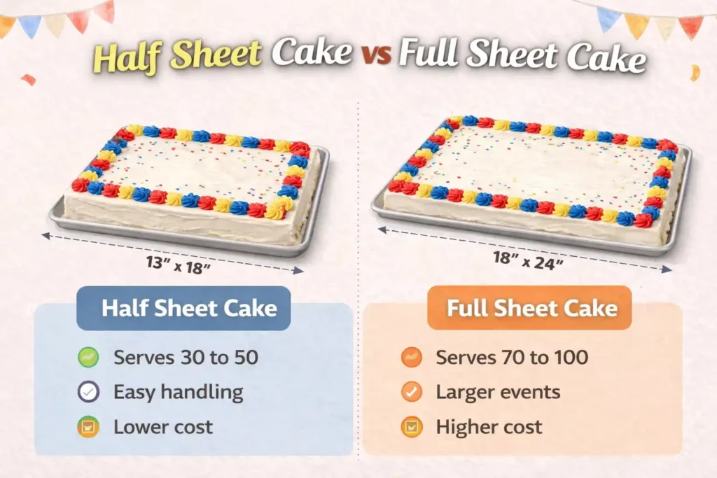 Half Sheet Cake vs Full Sheet Cake