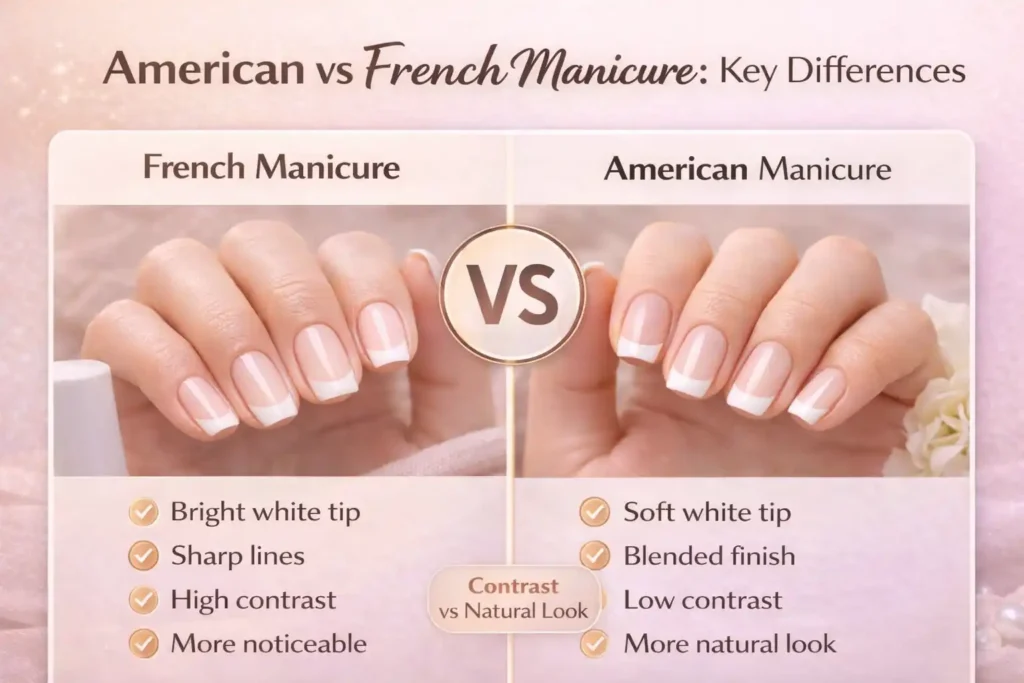 Key Differences Between American and French Manicure