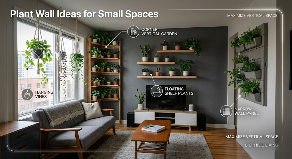 Small Space Solutions for plant wall art