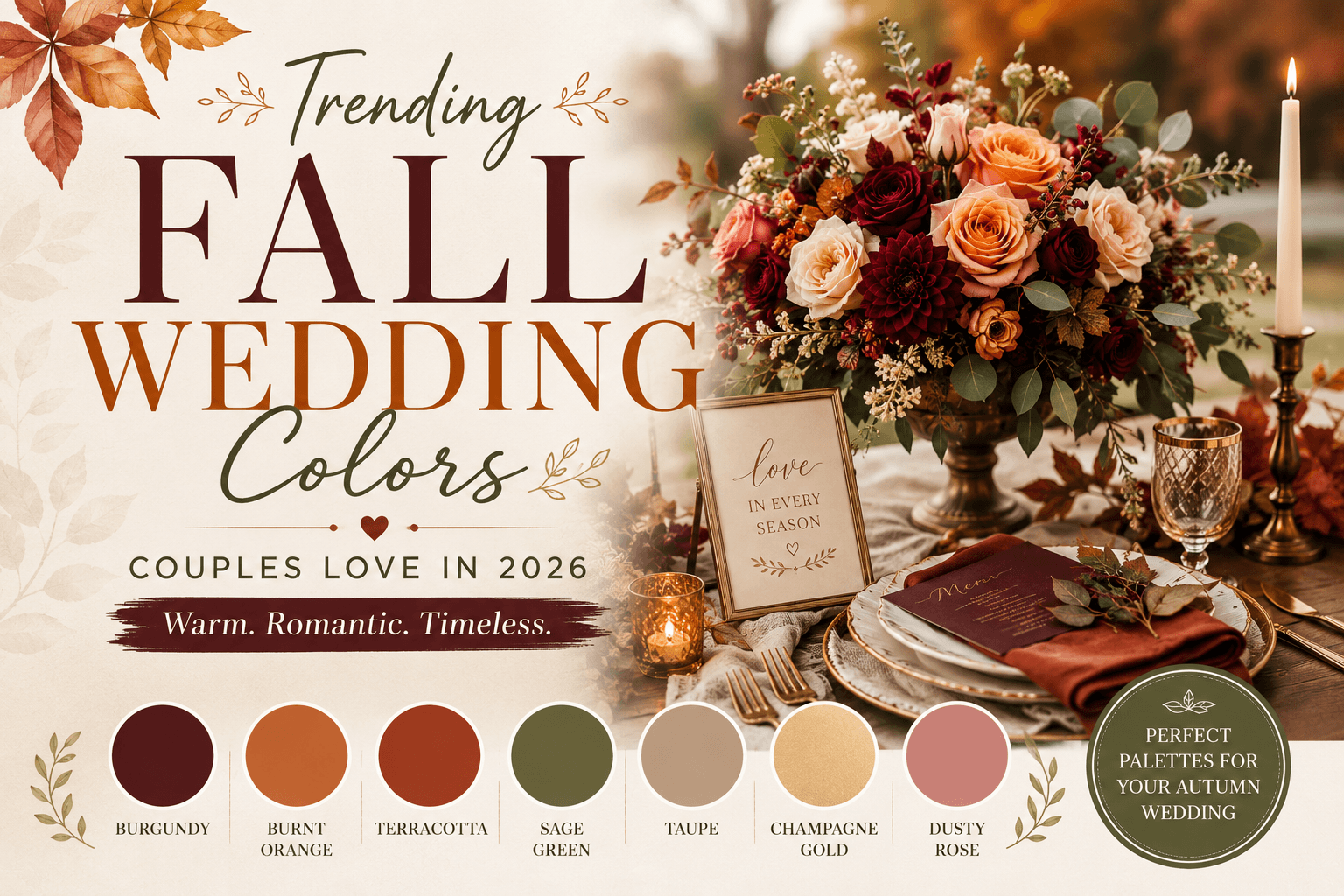 Best Fall Wedding Colors for a Warm and Romantic Celebration