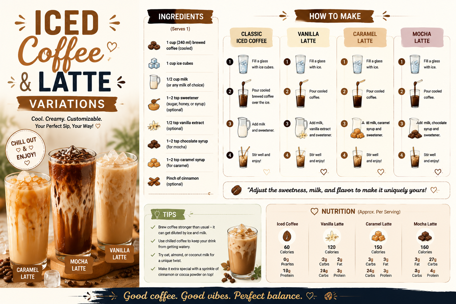 Iced Coffee and Latte Variations for summer drink recipes