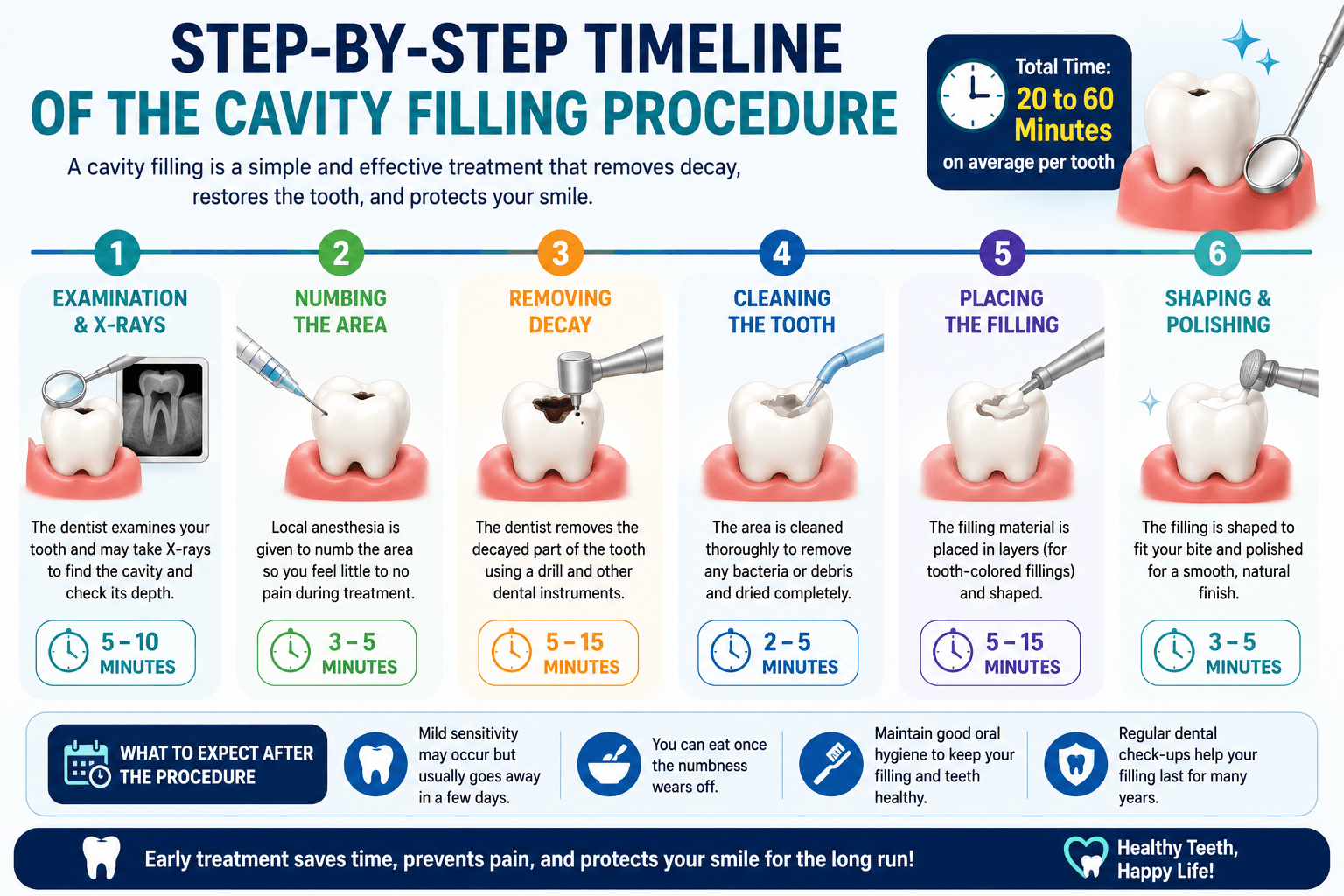 Step-by-Step Timeline of the Cavity Filling Procedure