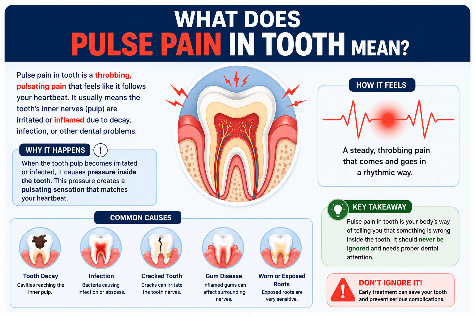 infographics showing What Does Pulse Pain in Tooth Mean?