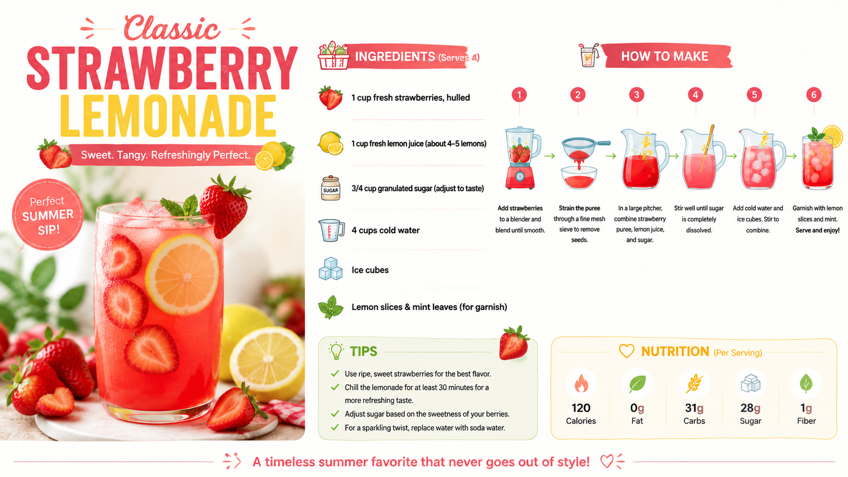 classic strawberry lemonade for summers