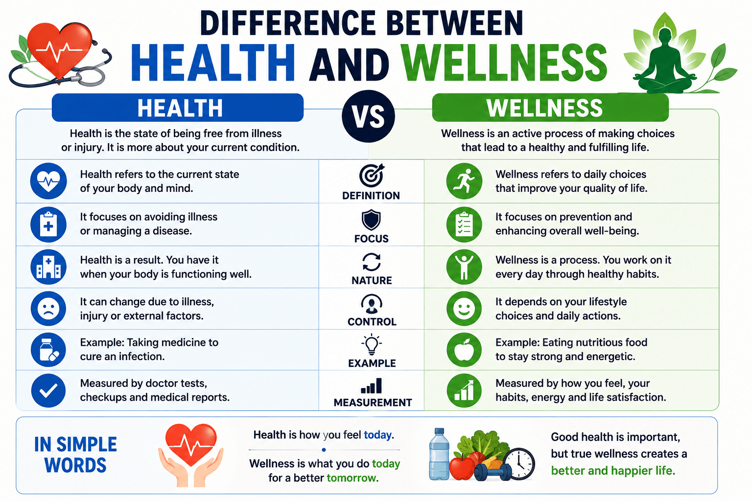 Difference Between Health and Wellness
