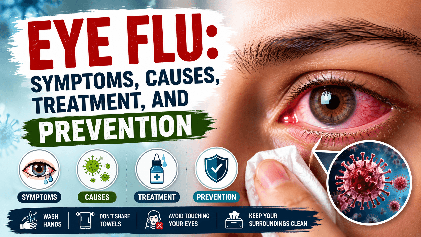 Eye Flu Symptoms, Causes, Treatment, and Prevention