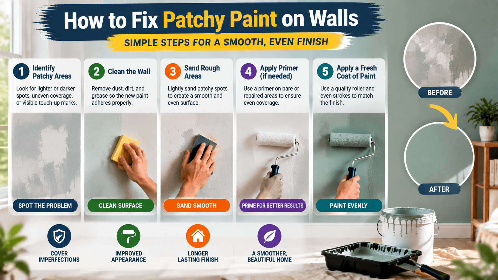 How to Fix Patchy Paint on Walls