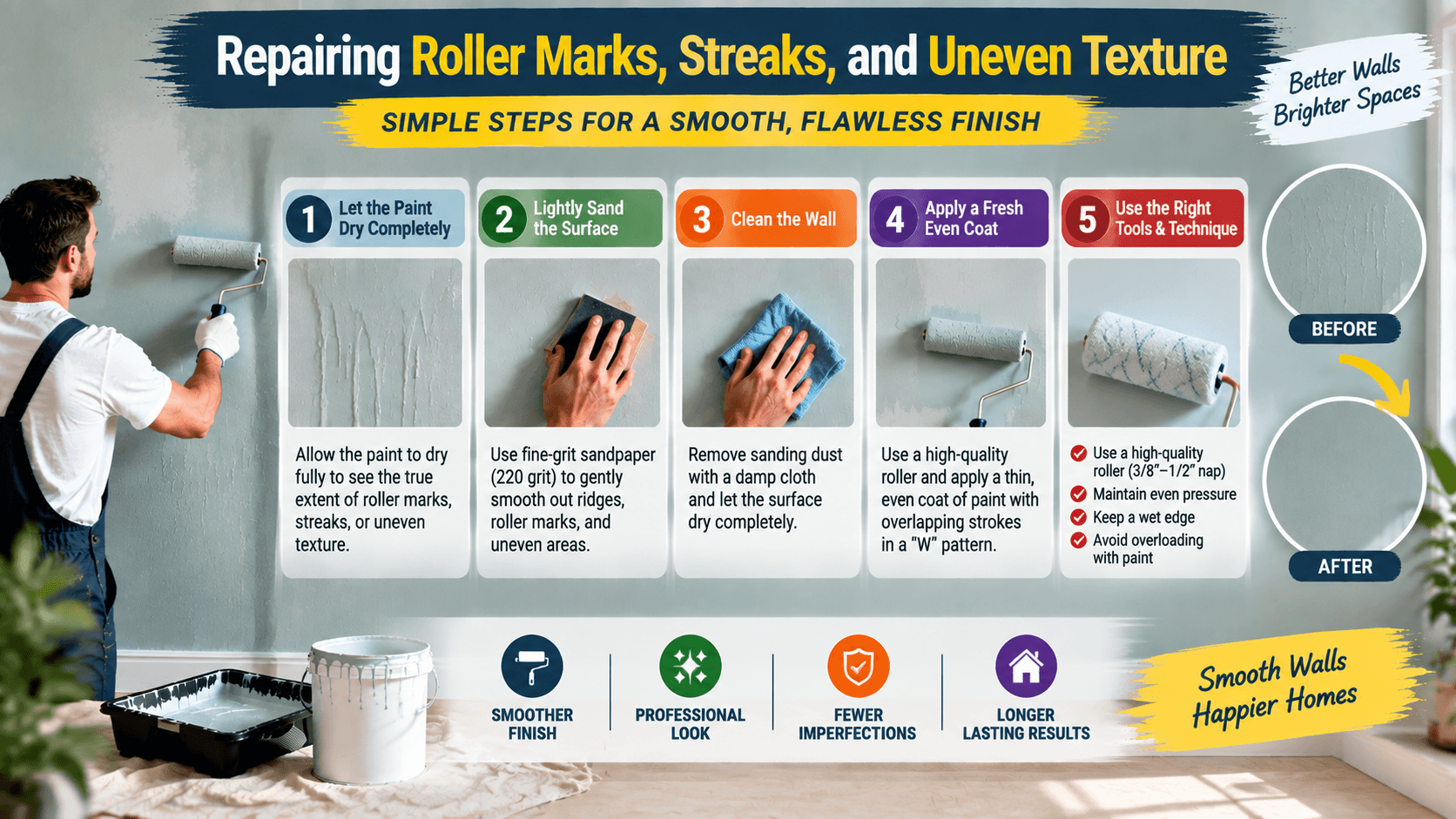 Repairing Roller Marks, Streaks, and Uneven Texture