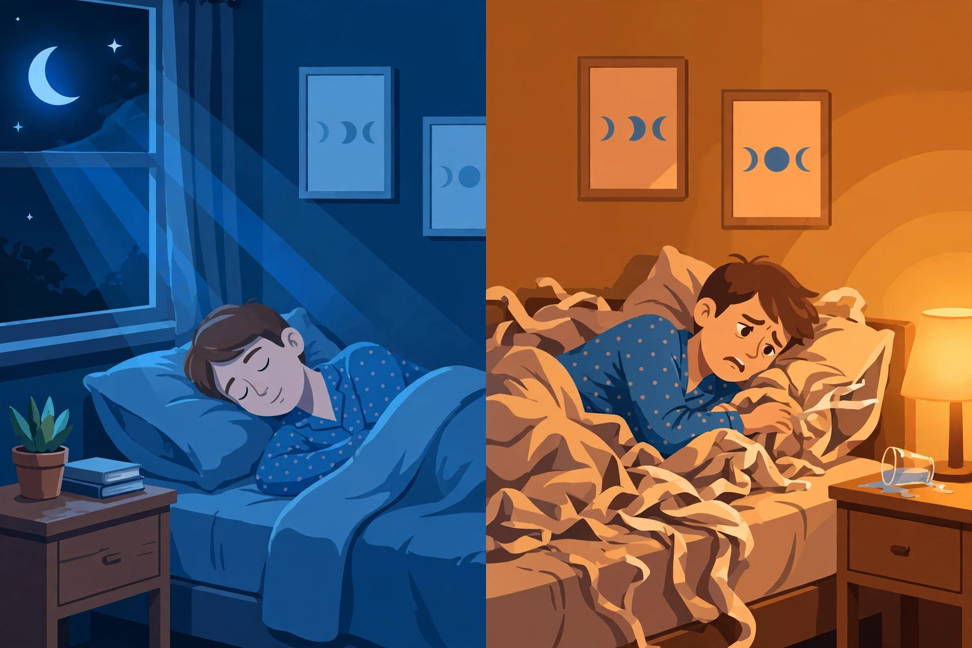 Illustration of restful sleep supported by magnesium glycinate