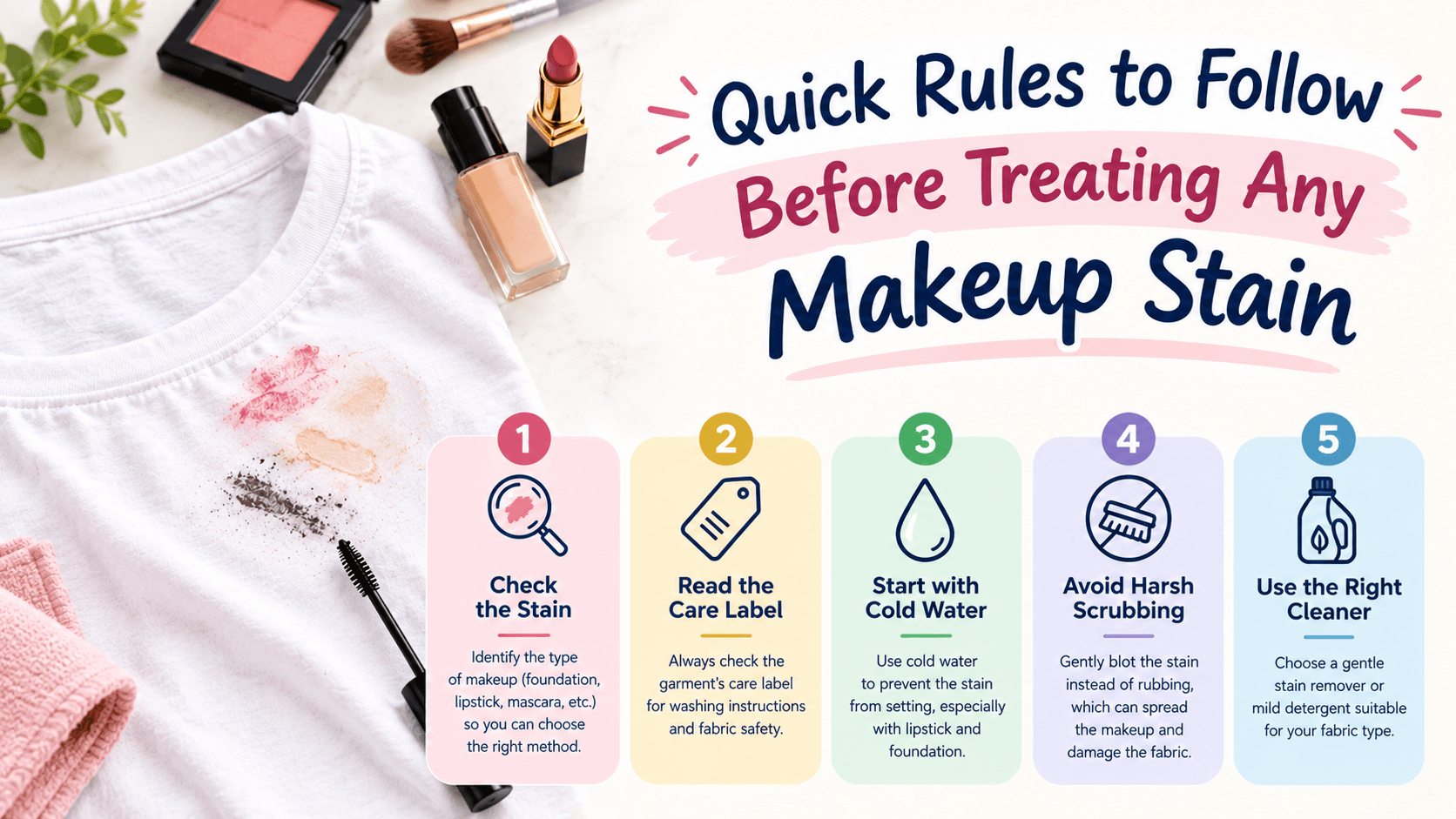 Quick Rules to Follow Before Treating Any Makeup Stain