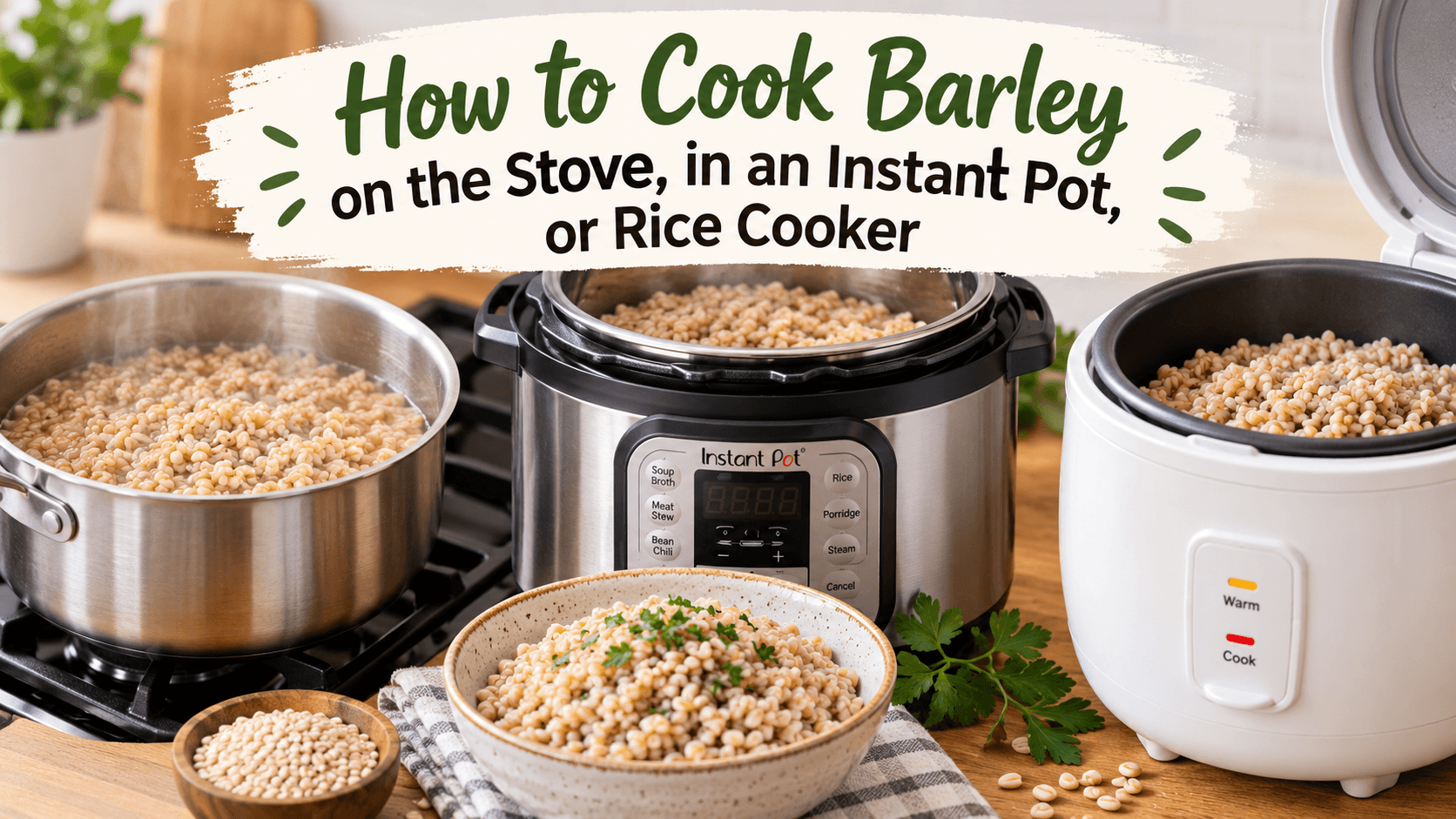 How to Cook Barley on the Stove, in an Instant Pot, or Rice Cooker